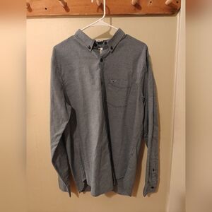 Hollister Blue Check Epic Flex Long Sleeve Button-Up